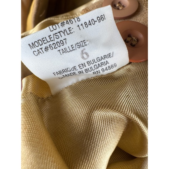 Vintage Tribal Sportswear Wool Cashmere Blazer Jacket Women's Tan 90s size 6 - Picture 7 of 8